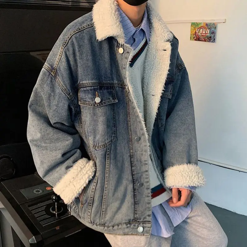 Winter new lamb wool cotton coat men's loose trendy denim jacket Hong Kong style student thickened cotton coat trendy ins tops
Winter new lamb wool cotton coat men's loose trendy denim jacket Hong Kong style student thickened cotton coat trendy ins tops