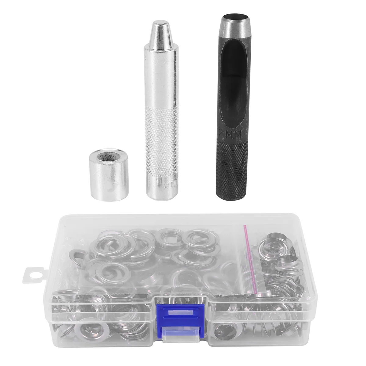 

Grommet Tool Kit, Grommet Setting Tool 100 Sets Grommets Eyelets (1/2 Inch Diameter) Eyelets and Eyelet Punch Die Tool