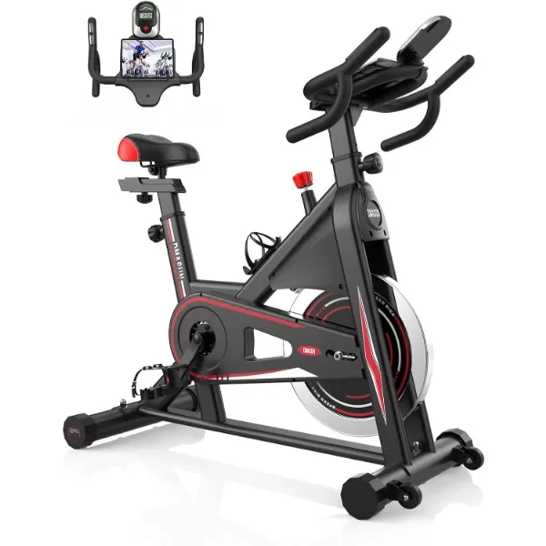 

Exercise Bike, DMASUN Magnetic Resistance Pro Indoor Cycling Bike 330/350Lbs Weight Capacity Stationary Bike, Comfortable Seat