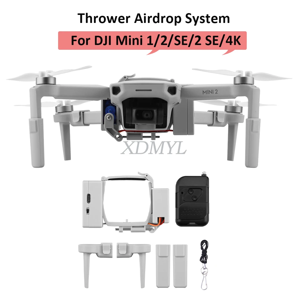 Remote Airdrop System For DJI Mini 2/Mini SE/Mini 2 SE/Mini 4K Light Thrower Wedding Gift Throw Life Rescue Air-Drop System
Remote Airdrop System For DJI Mini 2/Mini SE/Mini 2 SE/Mini 4K Light Thrower Wedding Gift Throw Life Rescue Air-Drop System