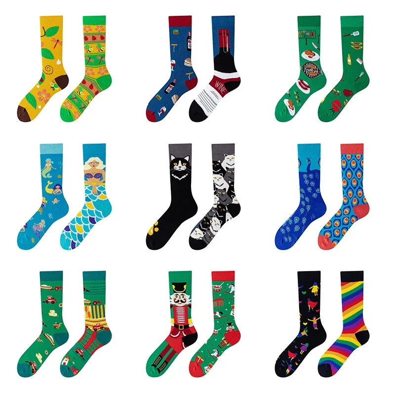 

Men's Novelty Fun Dress Socks AB Styles Fashion Personality Cartoon Colorful Funky Fancy Crazy Funny Casual Crew Socks