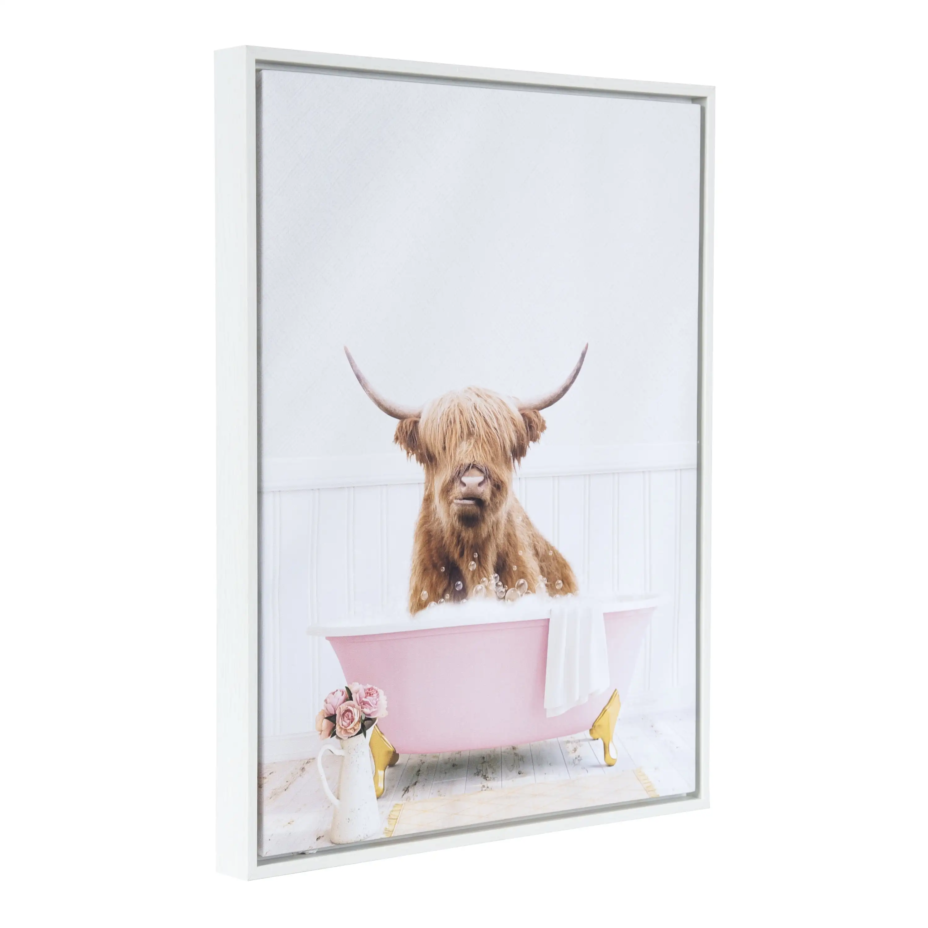 Amy Peterson Highland Cow in Cottage Rose Bath 16"x 20" Framed Canvas Art Print by Design Ovation
Amy Peterson Highland Cow in Cottage Rose Bath 16"x 20" Framed Canvas Art Print by Design Ovation