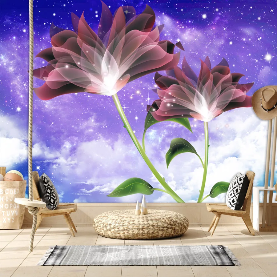 

Wall Papers Home Decor Removable self adhesive Wallpapers Accept for Living Room decoration Contact Paper Floral Starry Covering