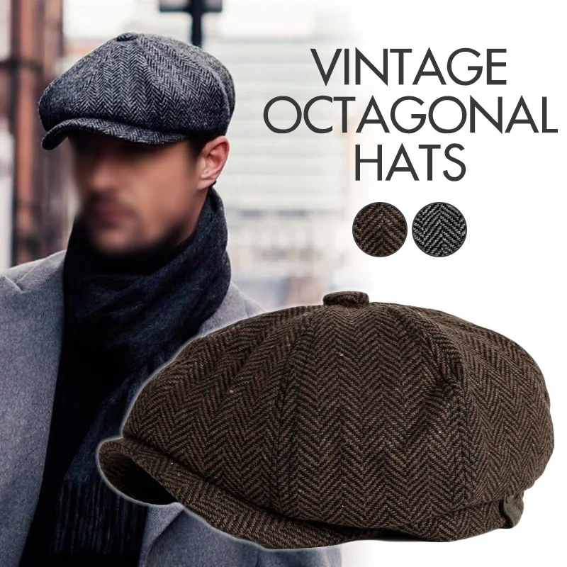 New Men's Fashion Retro Beret Casual Simple Newsboy Hat Spring Autumn Wool Tweed Flat-bottom Pointed Top British Octagonal Hat
New Men's Fashion Retro Beret Casual Simple Newsboy Hat Spring Autumn Wool Tweed Flat-bottom Pointed Top British Octagonal Hat
