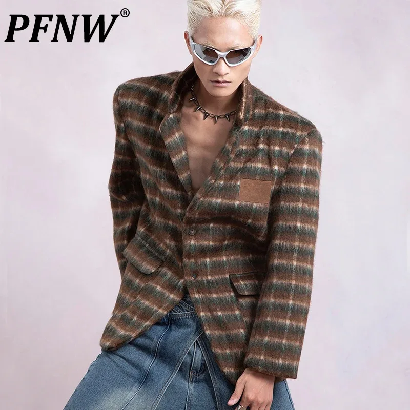 PFNW Men's Retro Plaid Shoulder Pad Loose Fit Suit Jacket Fashion Tide Casual Thicken Silhouette Chic Blazer Autumn New 12Z5288
PFNW Men's Retro Plaid Shoulder Pad Loose Fit Suit Jacket Fashion Tide Casual Thicken Silhouette Chic Blazer Autumn New 12Z5288
