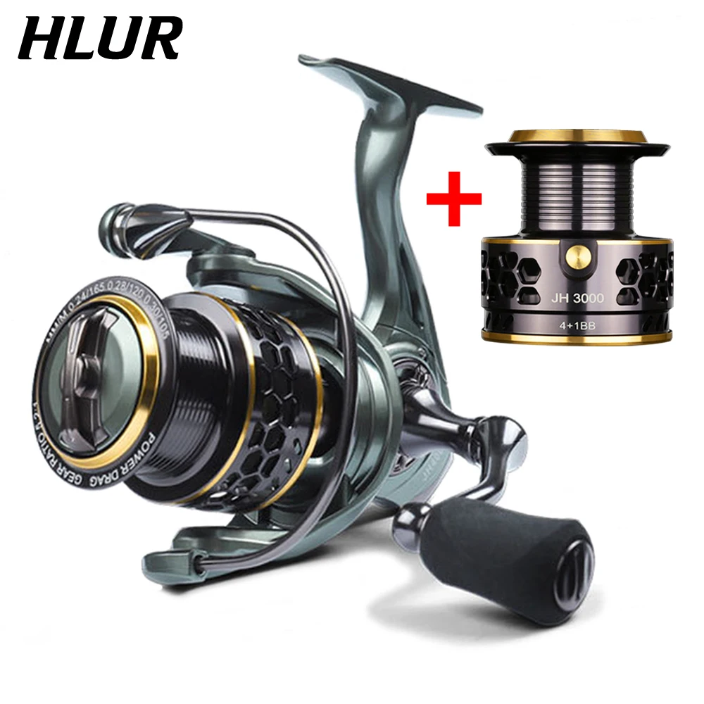 

HLUR Fishing Reel JH 1000-6000 Spare Metal Deep Shallow Spool Saltwater Carp Fishing Reels Coil Spinning Reel Fishing