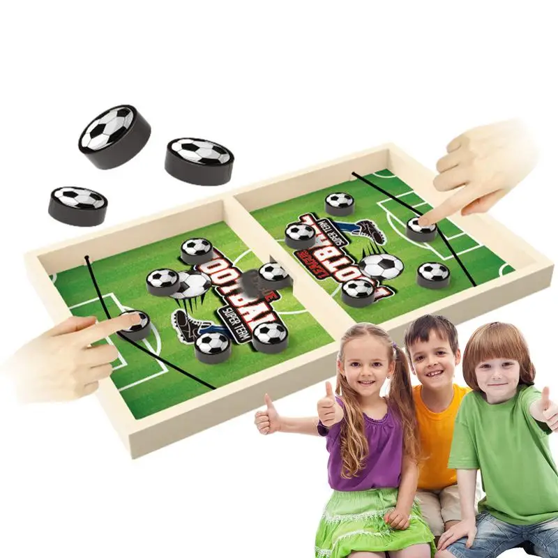 

Игра для хоккея с шайбой, футбол/баскетбольный узор, деревянная хоккейная игра для взрослых и детей, Футбольная Рогатка, семейная настольная игра для