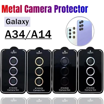 삼성 갤럭시 A34 A14 5G 용 카메라 링 유리, 화면 보호기, 렌즈 보호, 빠른 부착 상품 이미지
