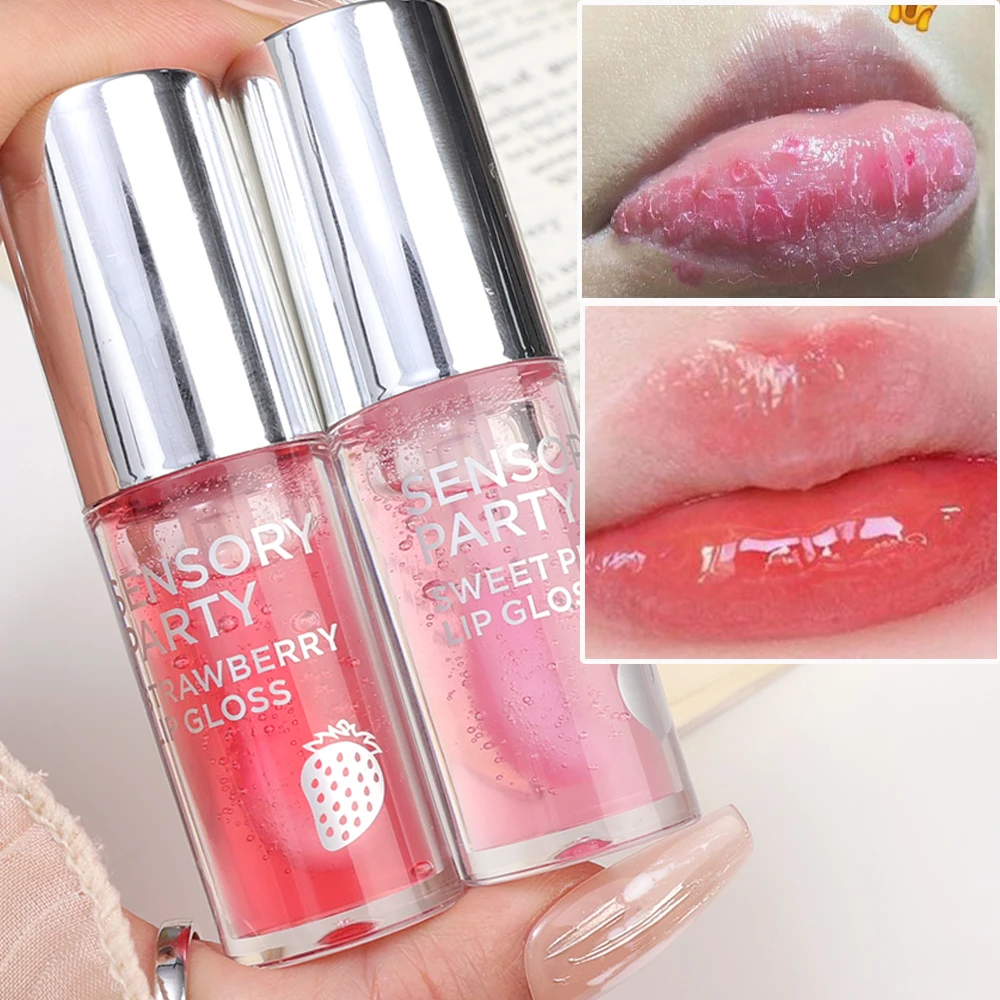 

Sweet Fruity Lip Oil Instant Repair Lip Fine Lines Hydrating Plumping Lips Coat for Lipstick Clear Crystal Jelly Sexy Gloss Lips