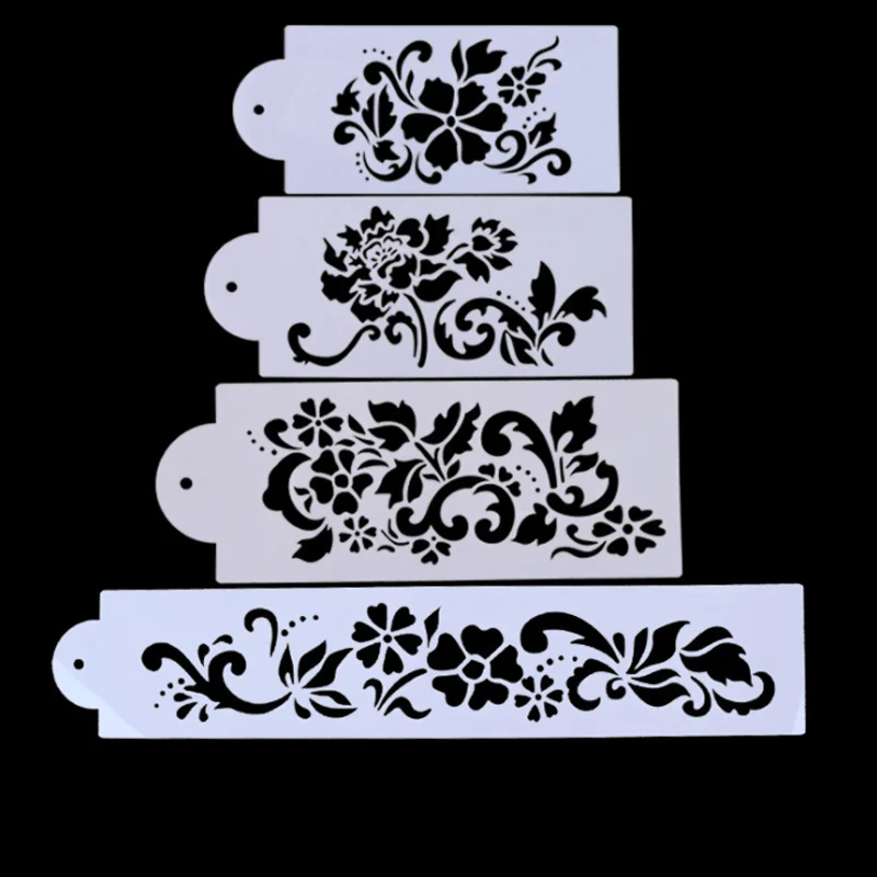 4 листа, трафарет для украшения торта 
4 листа, трафарет для украшения торта