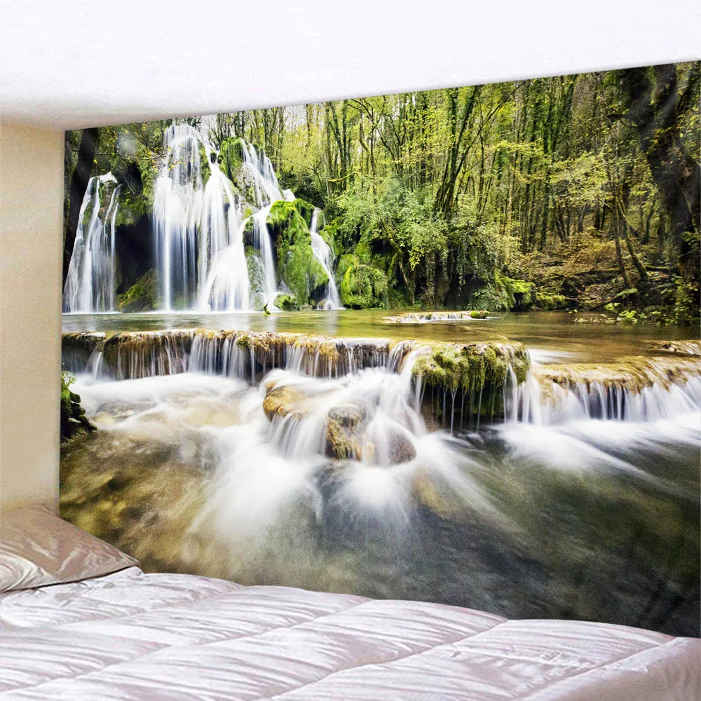 Natural landscape tapestry, forest waterfall, sea, Bohemia, hippie, wall decoration, room art decoration, wall hanging fabric
Natural landscape tapestry, forest waterfall, sea, Bohemia, hippie, wall decoration, room art decoration, wall hanging fabric