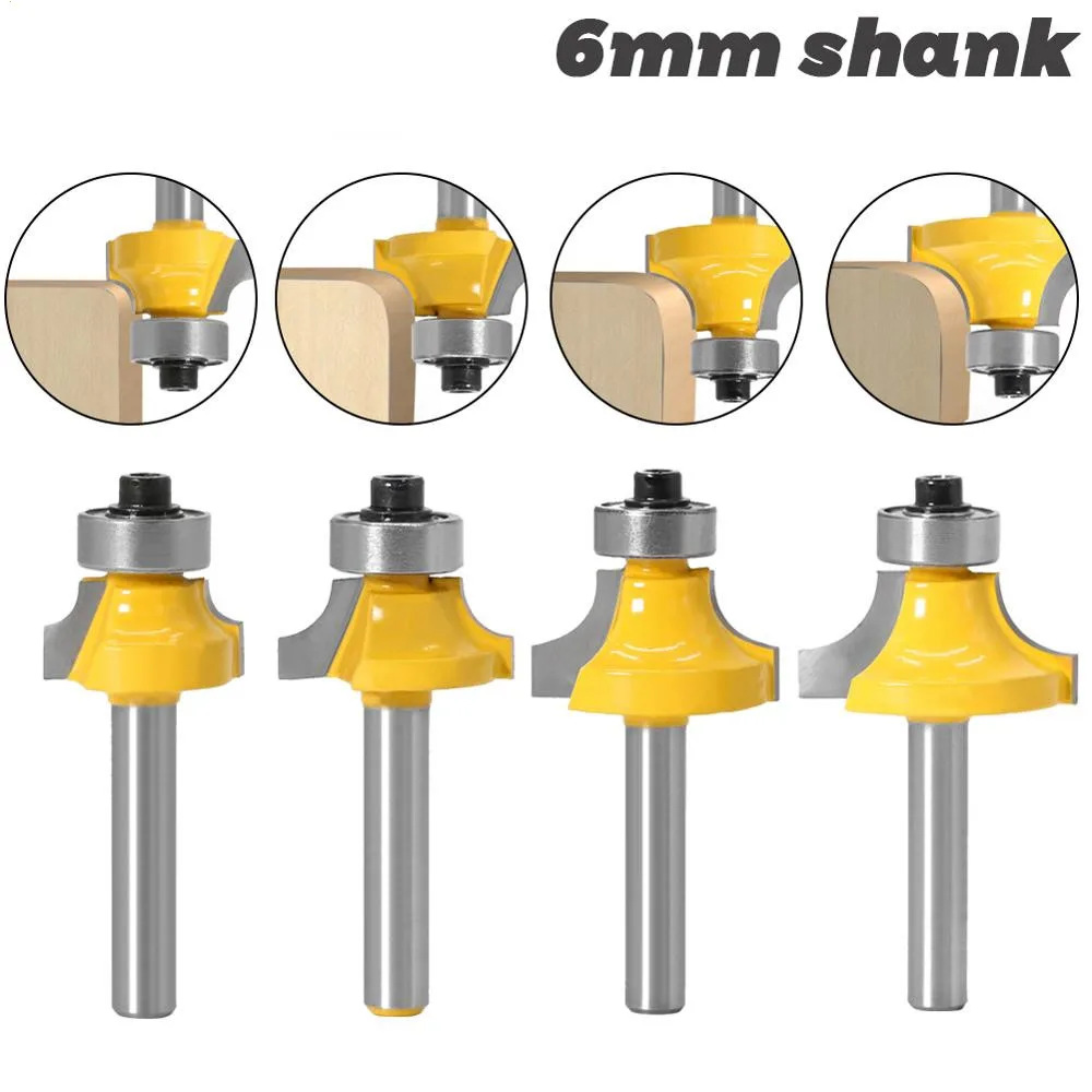

1pcs 6mm shank Corner Round Over Router Bit with BearingMilling Cutter for Wood Woodwork Tungsten Carbide