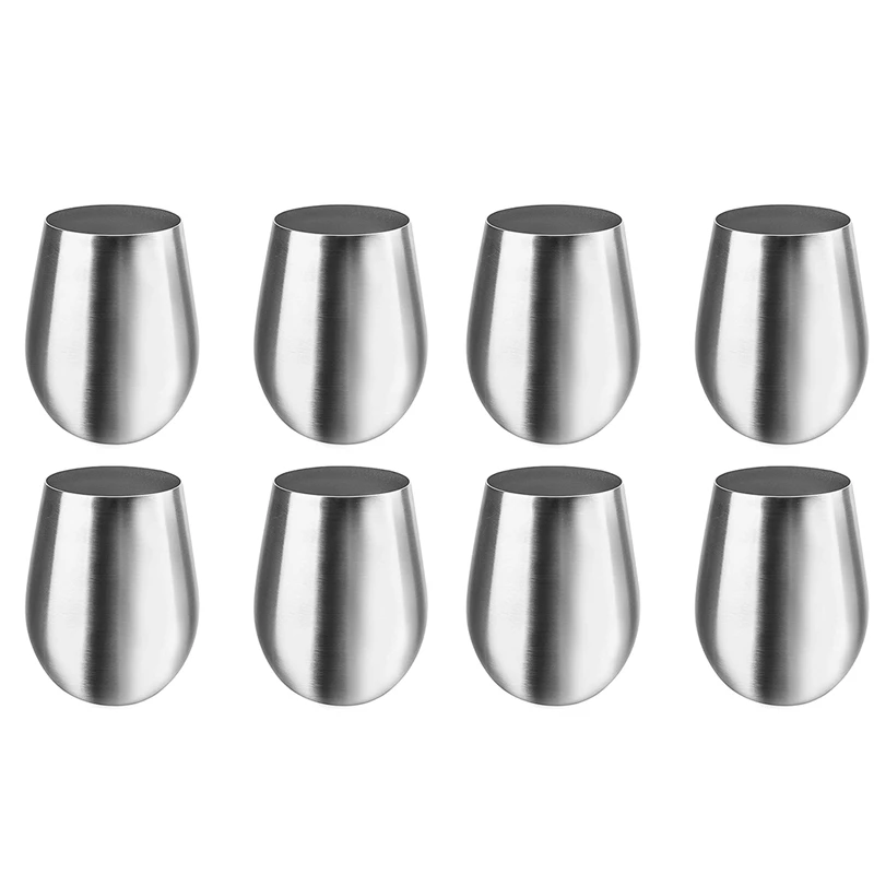 

Stainless Steel Unbreakable Wine Glasses- Set Of 8 Wine Glasses, Portable Wine Tumbler, For Outdoor Events, Picnics
