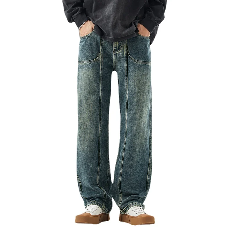 Fashion brand patchwork American style jeans men's autumn and winter new vintage and versatile loose straight leg long pants
Fashion brand patchwork American style jeans men's autumn and winter new vintage and versatile loose straight leg long pants