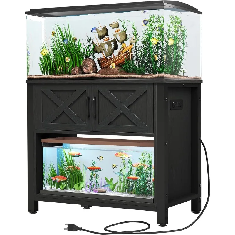 Heavy Duty Metal Aquarium Stand with Power Outlets, Cabinet for Fish Tank Accessories Storage - Suitable
Heavy Duty Metal Aquarium Stand with Power Outlets, Cabinet for Fish Tank Accessories Storage - Suitable