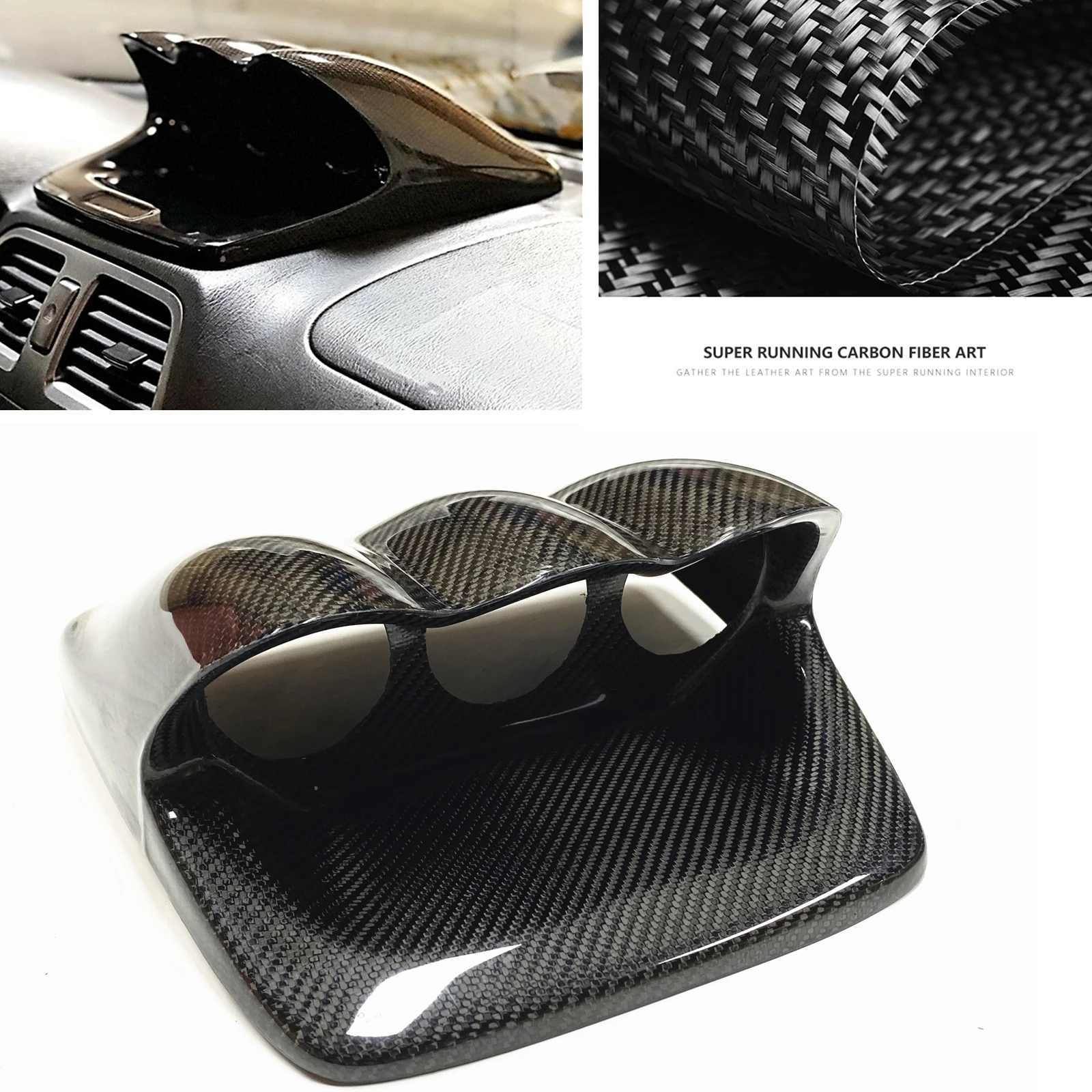 

For Subaru Impreza WRX STI 2002 2003 2004 2005 2006 2007 60mm GDA Gauge Pod Triple Dashboard Carbon Fiber Meter Dash Cover Cap