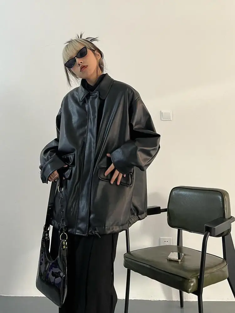 Streetwear Black PU Leather Coats And Jackets Women Pocket Long Sleeve Y2K Gothic Autumn Spring Ladies Jackets Outerwear
Streetwear Black PU Leather Coats And Jackets Women Pocket Long Sleeve Y2K Gothic Autumn Spring Ladies Jackets Outerwear