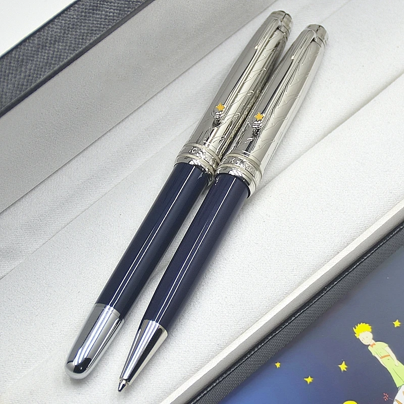 

Special Edition Petit Prince 163 Rollerball Pen Ballpoint Pen Dark Blue Resin Office Writing Fountain Pens With MB Serial Number