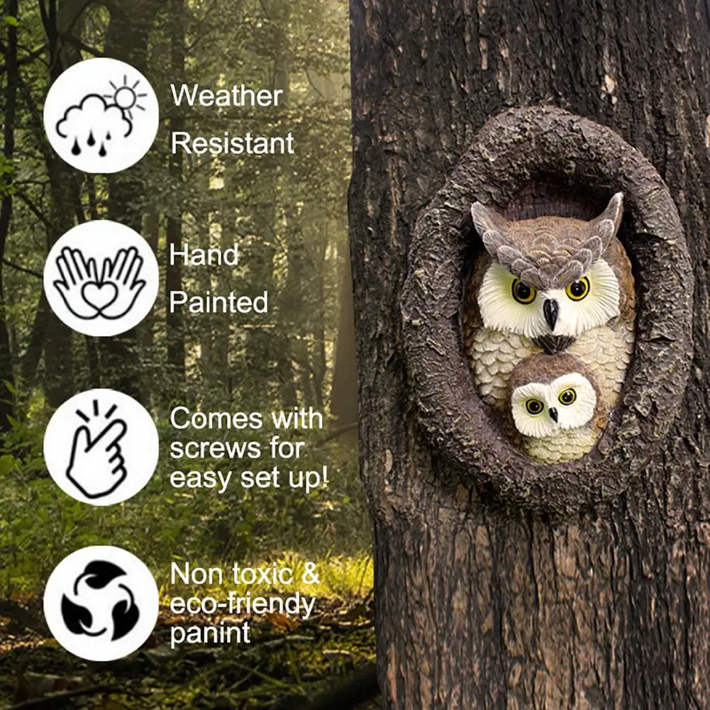 Garden Owl Ornament Realistic Waterproof Owl Tree Hugger Outdoor Yard Resin Statue Ornament for Non-fading Garden Décor Resin
Garden Owl Ornament Realistic Waterproof Owl Tree Hugger Outdoor Yard Resin Statue Ornament for Non-fading Garden Décor Resin