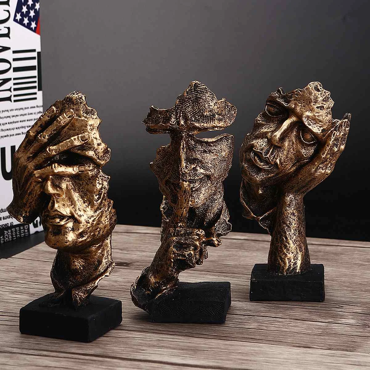 Nordic Simple Abstract Sculpture Figurine Ornaments Silence Is Gold Office Home Decoration Accessories Modern Art Resin Decor
Nordic Simple Abstract Sculpture Figurine Ornaments Silence Is Gold Office Home Decoration Accessories Modern Art Resin Decor