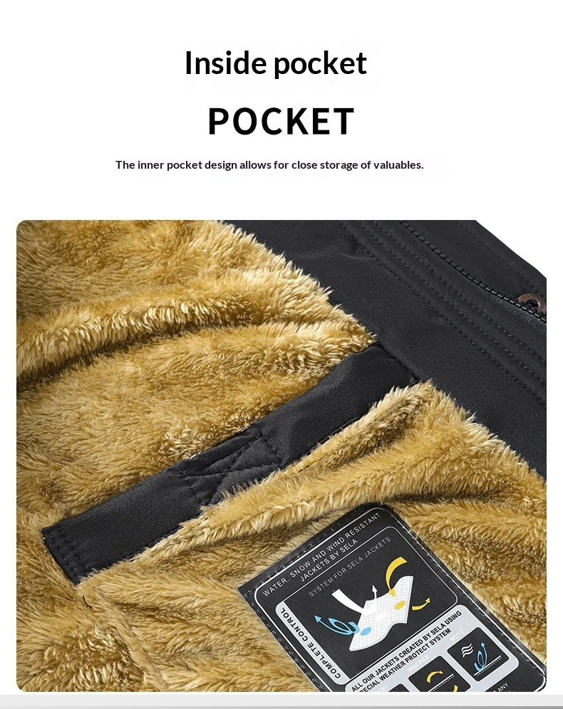 جيب روح سترة الرجال الملابس القطنية الخريف/الشتاء مقنعين منتصف طول سماكة الدفء الباردة واقية في الهواء الطلق الترفيه الملابس جيب روح سترة الرجال الملابس القطنية الخريف/الشتاء مقنعين منتصف طول سماكة الدفء الباردة واقية في الهواء الطلق الترفيه الملابس