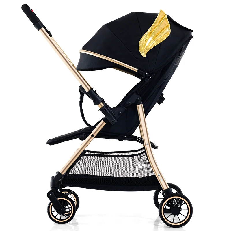 

Baby stroller can sit, lie down, be lightweight, foldable, high view in both directions walk their babies with their hands