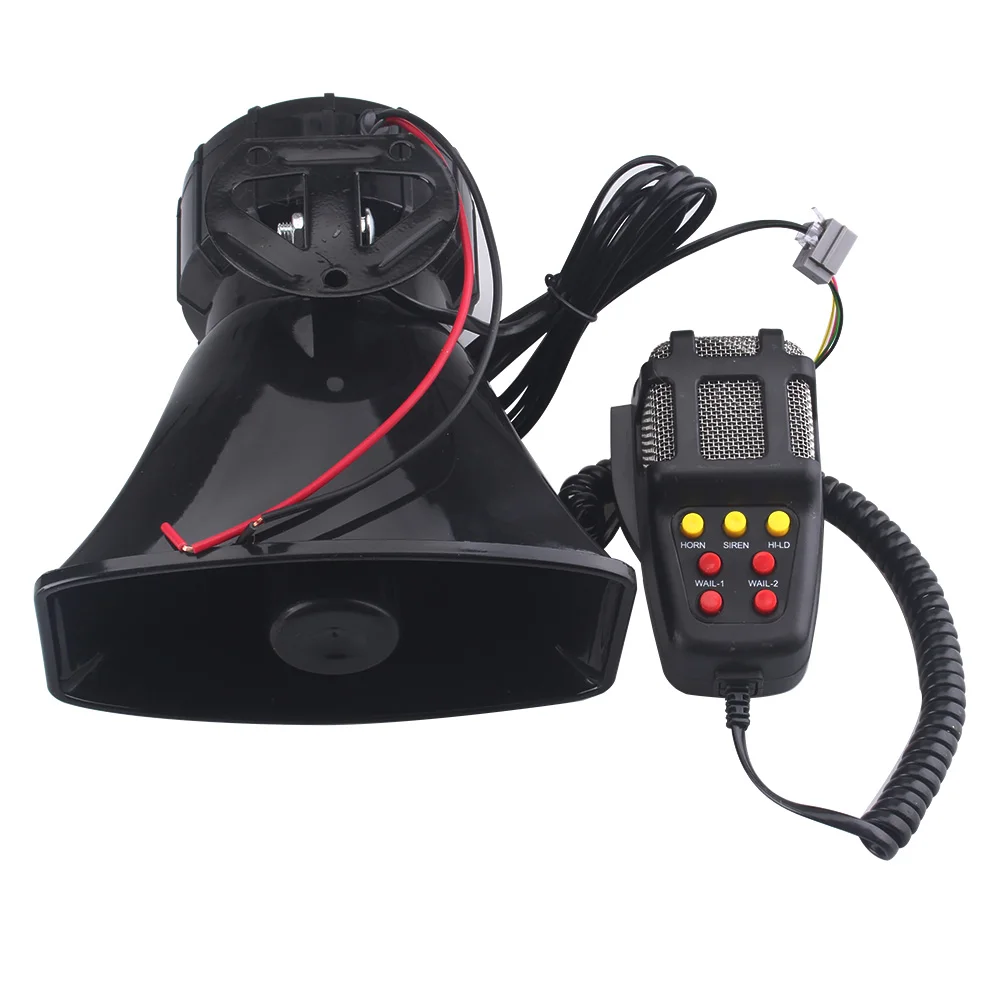 

Mic PA System Emergency Amplifier Hooter 12V 100W Police Siren Air Horn Megaphone Tone Car Horn Car Warning Alarm Speakers Loud