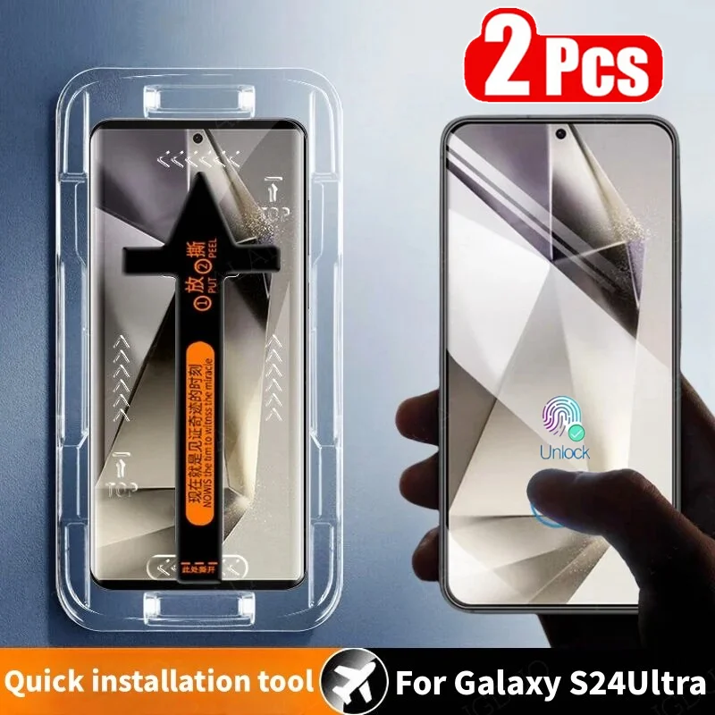 

Easy Installation Tempered Glass For Samsung S24 S22 S21 S23 Ultra Plus S20 FE A53 A13 A54 A14 A52 A12 A51 A71 Screen Protector