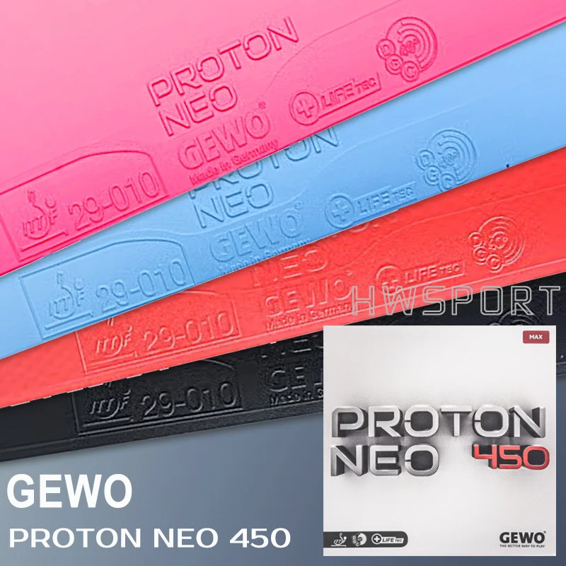 

GEWO PROTON NEO 450 Table Tennis Rubber Non-sticky Offensive Ping Pong Rubber with Preset High-dense Sponge