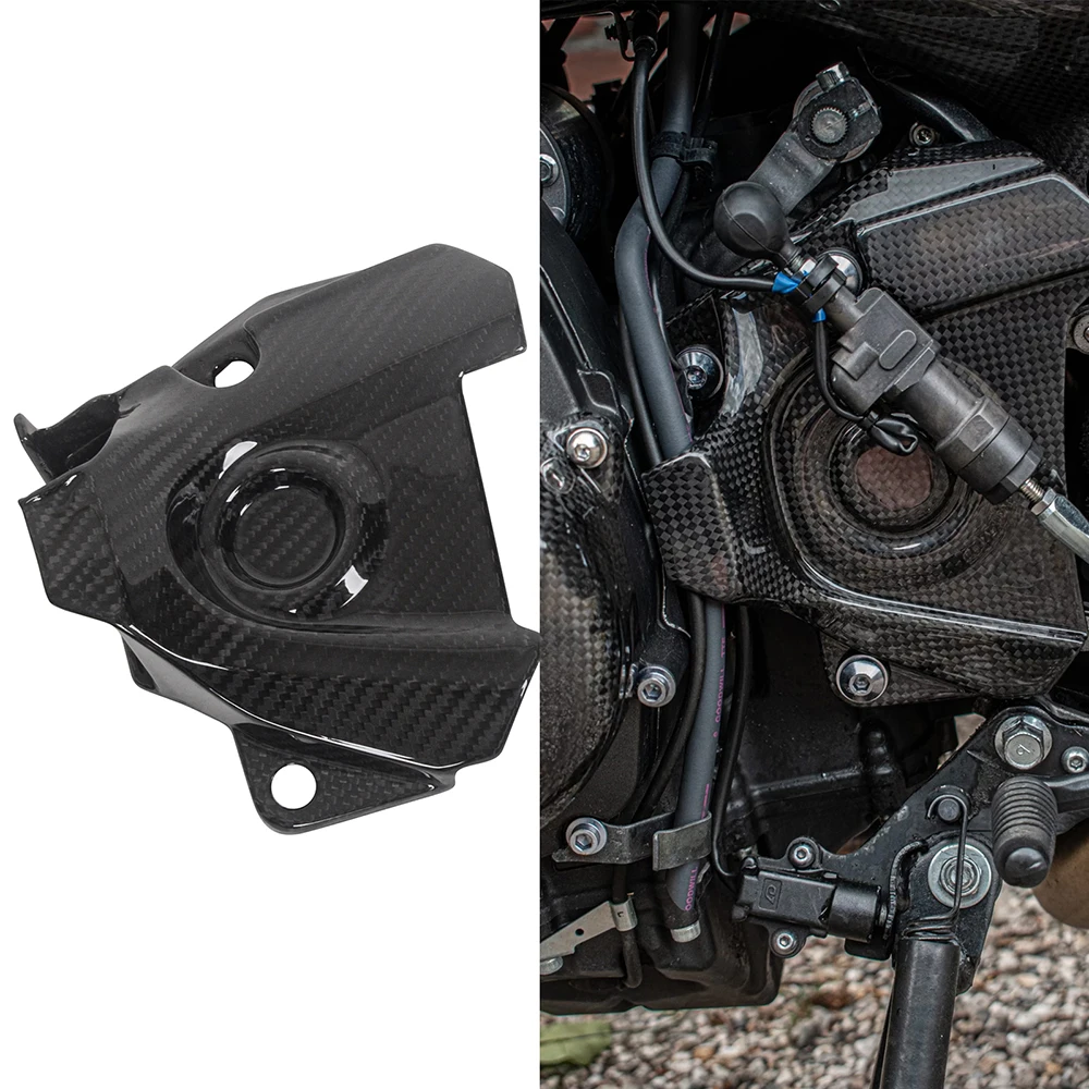 

MOTO4U Motorcycle Carbon Fiber Sprocket Cover Protector Cover Twill Gloss Parts And Accessories For Yamaha MT09 MT-09 2019