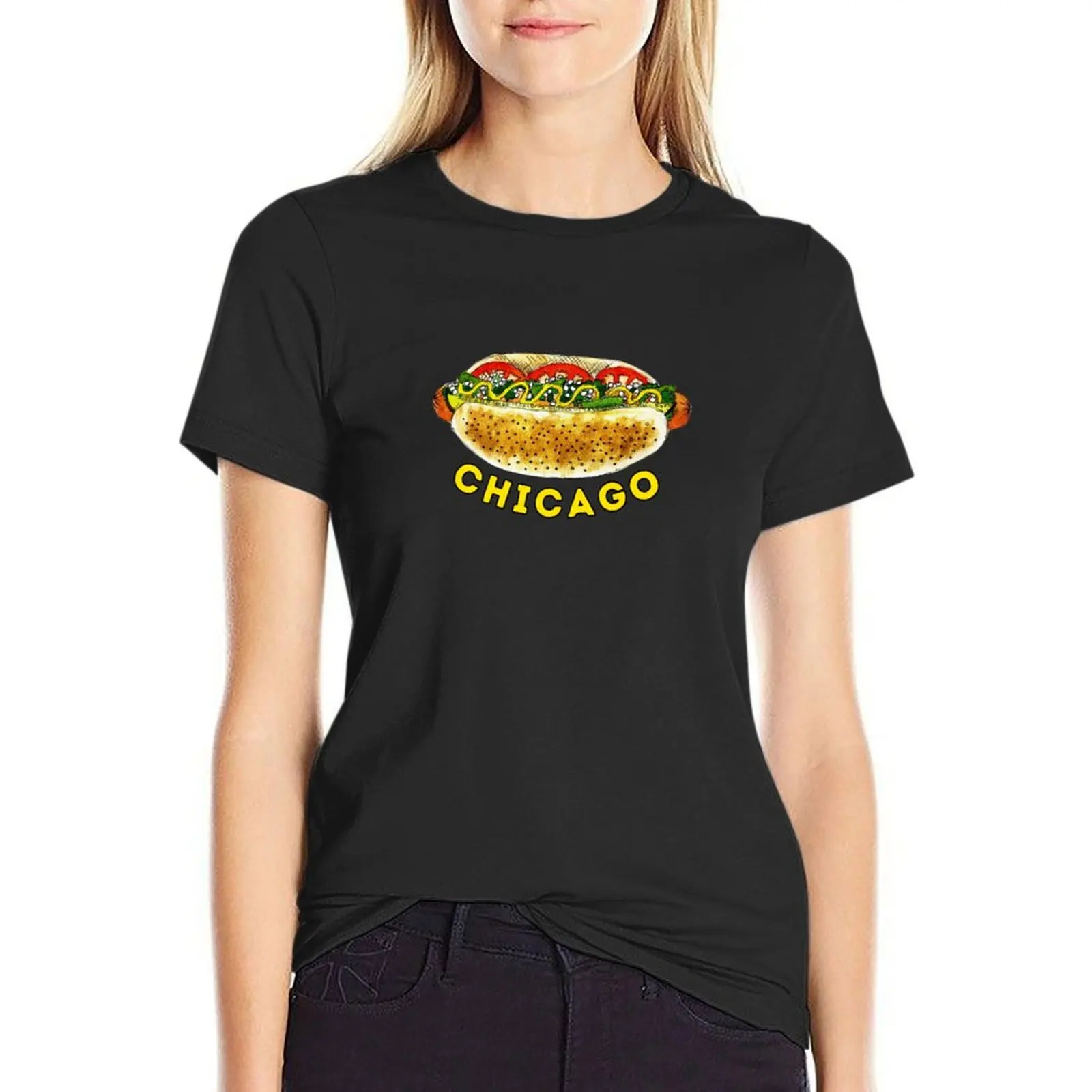 Chicago Hotdog T-shirt animal print shirt for girls Female clothing clothes for woman
Chicago Hotdog T-shirt animal print shirt for girls Female clothing clothes for woman
