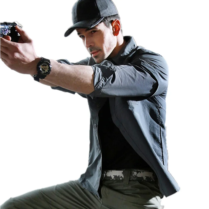 Мужская армейская тактическая рубашка, быстросохнущая дышащая рубашка в стиле милитари со съемными длинными рукавами и УФ-защитой, лето 2023
Мужская армейская тактическая рубашка, быстросохнущая дышащая рубашка в стиле милитари со съемными длинными рукавами и УФ-защитой, лето 2023