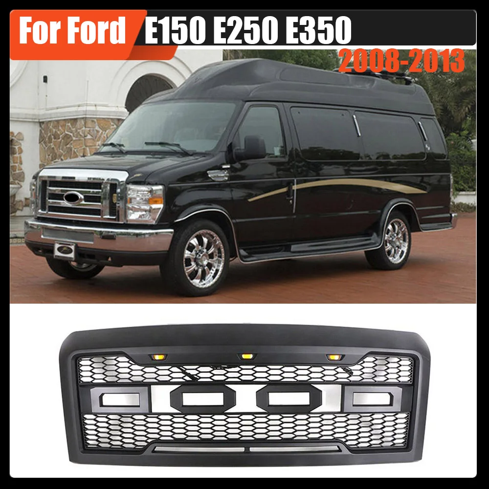 For Ford E150 E250 E350 2008-2013 4x4 Off road Auto Parts ABS Black Car Front Upper Grille Car Grille With Led Light Bar Fit
For Ford E150 E250 E350 2008-2013 4x4 Off road Auto Parts ABS Black Car Front Upper Grille Car Grille With Led Light Bar Fit