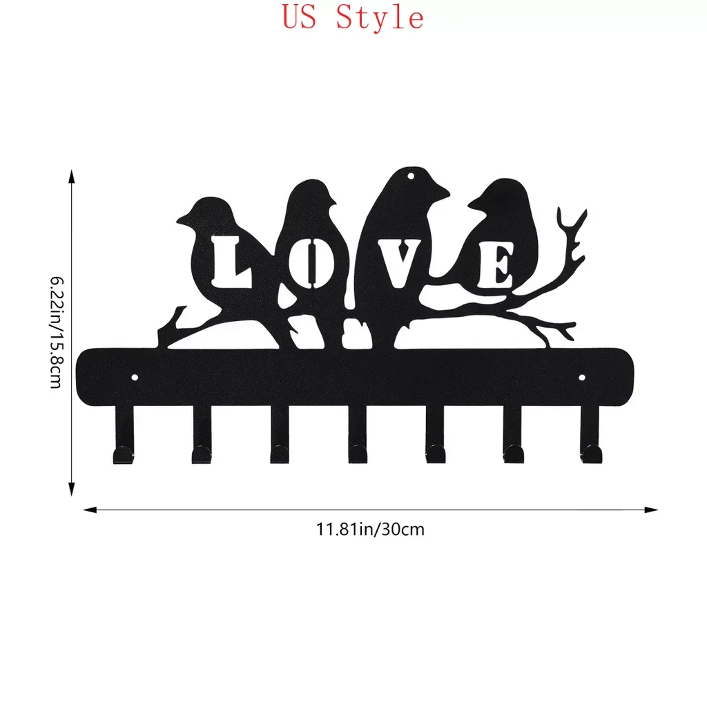 Decorative Metal Wall Hanger Hooks for Keys 7 Hook Love-bird Wall Rack Hooks Rack Holder Kitchen Utensil Wall Mounted Key Holder
Decorative Metal Wall Hanger Hooks for Keys 7 Hook Love-bird Wall Rack Hooks Rack Holder Kitchen Utensil Wall Mounted Key Holder