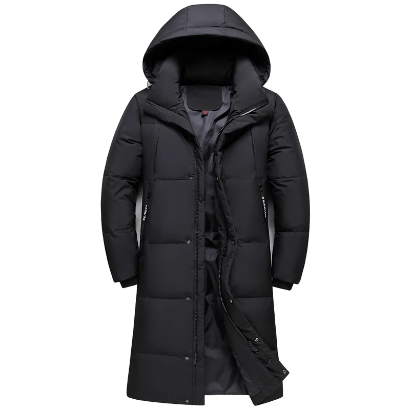 

2024 New Arrival Winter Down Jackets Men Overcoat Fashion Thicken Warm 90% White Duck Down Coats for Men Hooded Black Long Parka