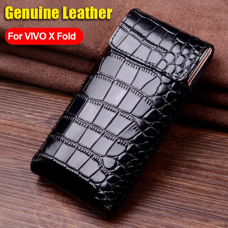 

Genuine Leather Phone Case for VIVO X Fold 5G Case All-inclusive Protection Handmade Cowhide Leather Cover Fundas Capa