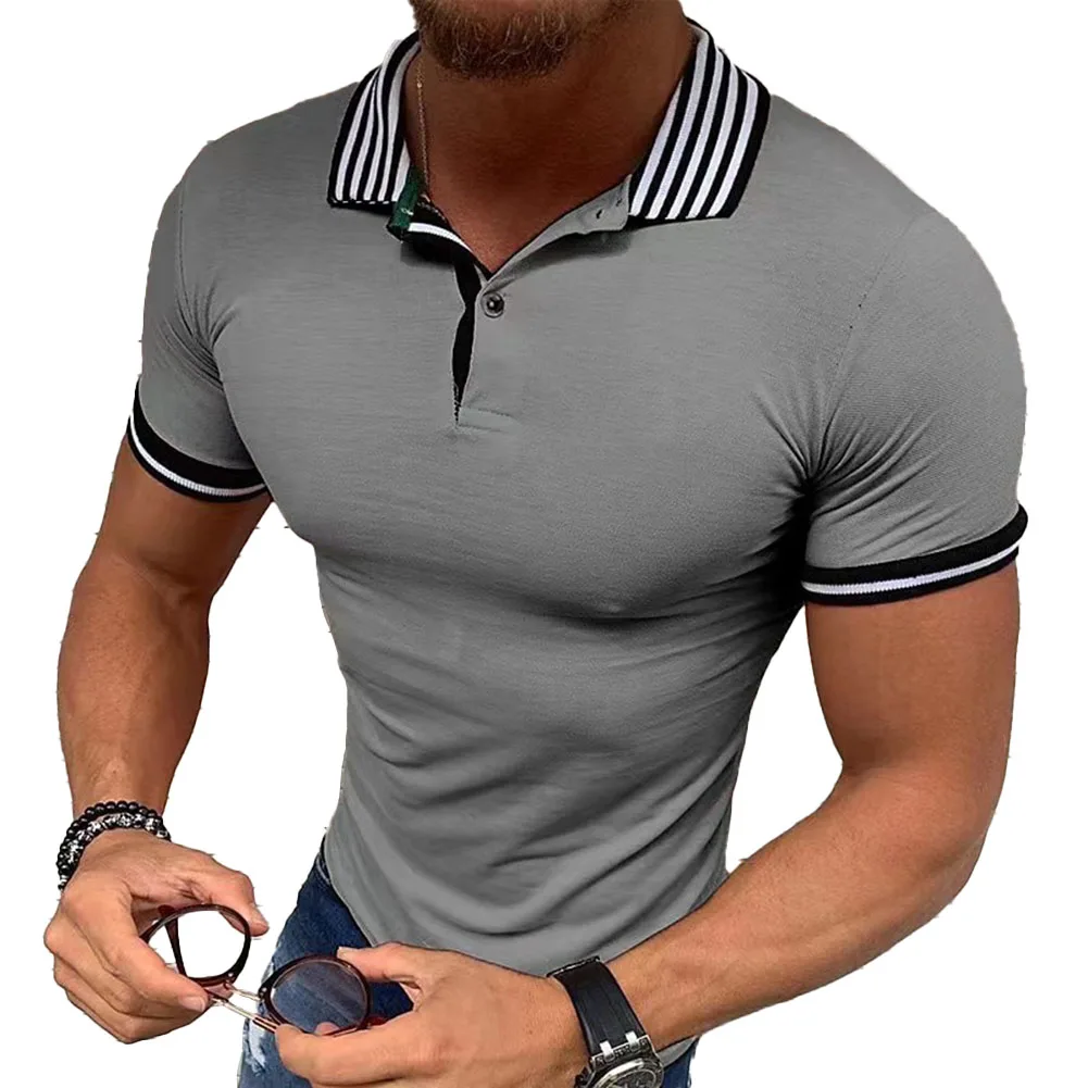 Comfy Fashion Mens T-Shirt Tops Breathable Button-Up Neck Club Cotton Blend Holiday Muscle Shirts Short Sleeve
Comfy Fashion Mens T-Shirt Tops Breathable Button-Up Neck Club Cotton Blend Holiday Muscle Shirts Short Sleeve