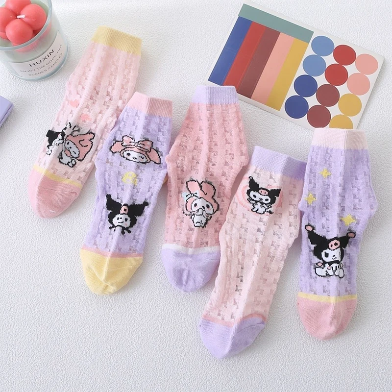 5Pcs Summer Kawaii My Melody Kuromi Anime Sanrio Children Socks Cute Cartoon Cotton Mesh Breathable Baby Mid-Tube Stocking Gifts
5Pcs Summer Kawaii My Melody Kuromi Anime Sanrio Children Socks Cute Cartoon Cotton Mesh Breathable Baby Mid-Tube Stocking Gifts