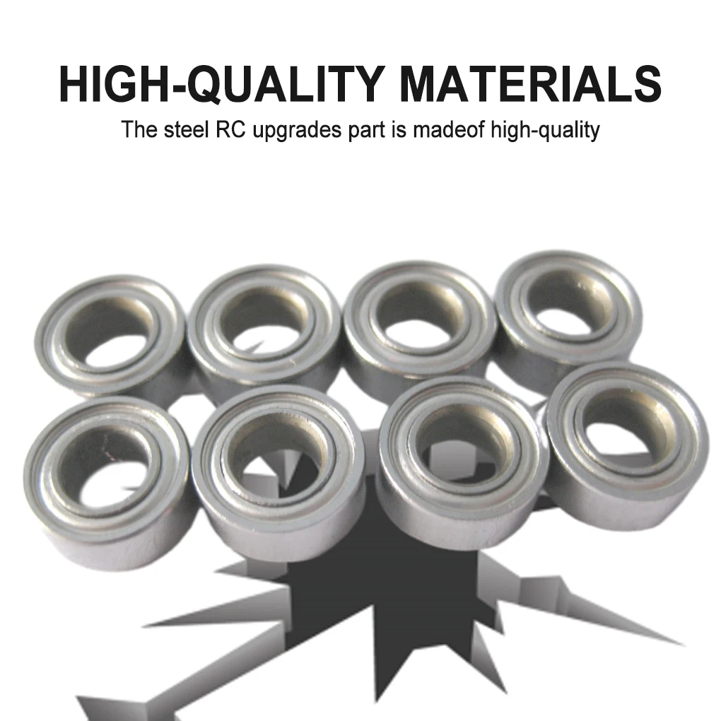 

8pcs 1 12 Bearing Aluminum Alloy Premium Ball Bearing For Wltoys K959 L202 L212 L222 L959 L969 L979 RC Car Part Silver