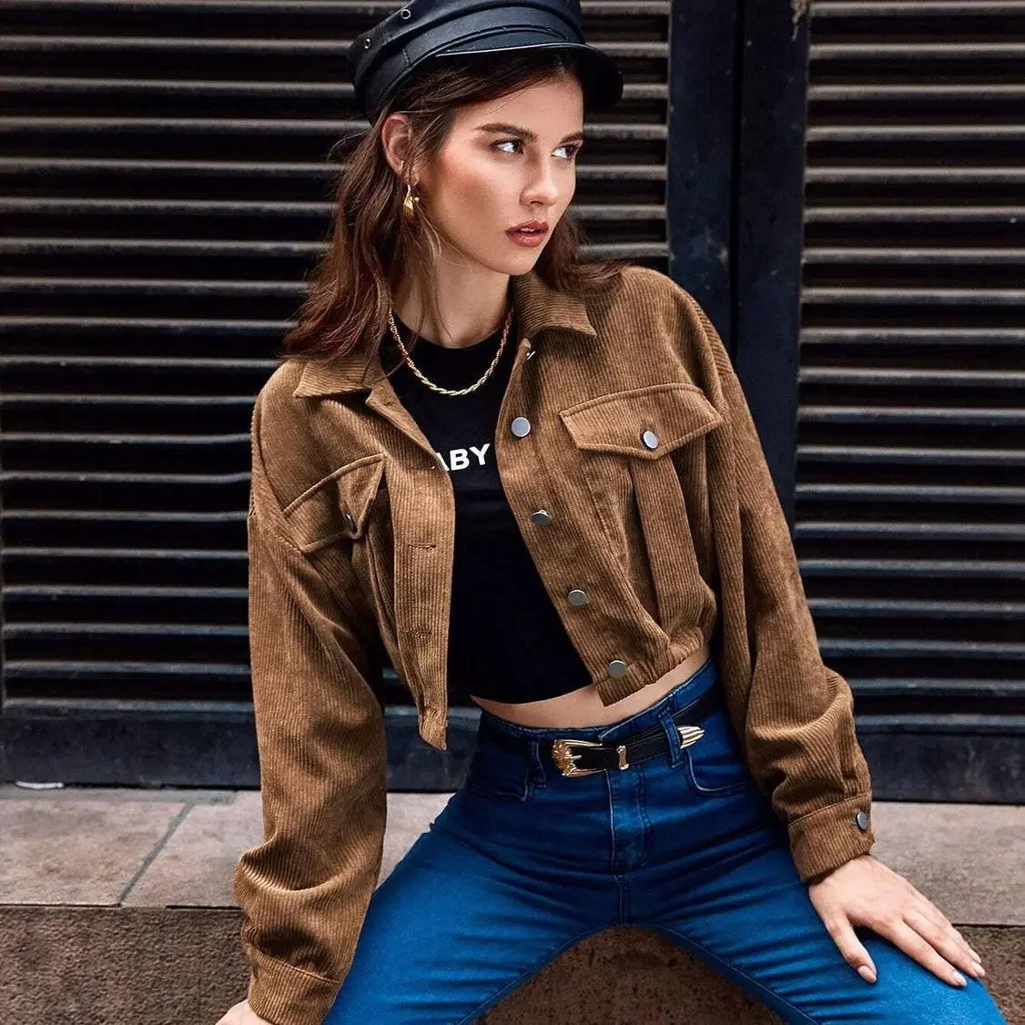 Women's Short Coat Corduroy Cropped Jacket Long Sleeve Top Spring and Autumn Streetwear Cardigan Loose Fashion Cheap Wholesale
Women's Short Coat Corduroy Cropped Jacket Long Sleeve Top Spring and Autumn Streetwear Cardigan Loose Fashion Cheap Wholesale