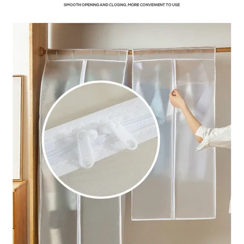 

Dustproof Cloth Cover Bags Transparent Wardrobe Storage Bag Dust Cover Protector Garment Suit Coat Dust Cover