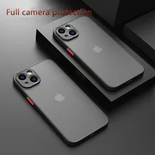 Shockproof Armor Matte Case For iPhone 14 13 12 11Pro Max XR XS X 8 Plus SE Mini Luxury Silicone Bumper Clear Hard PC Cover Capa