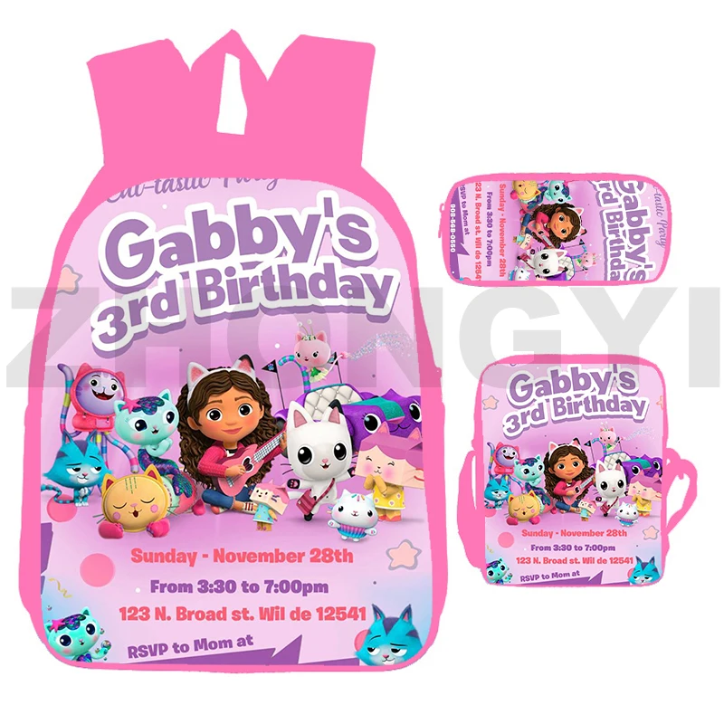 3D Cartoon Anime Gabbys Dollhouse Backpacks for School Teenagers Girls 3 Pcs/ Set 12/16 Inch Pink Travel Bag Laptop Back Pack
3D Cartoon Anime Gabbys Dollhouse Backpacks for School Teenagers Girls 3 Pcs/ Set 12/16 Inch Pink Travel Bag Laptop Back Pack