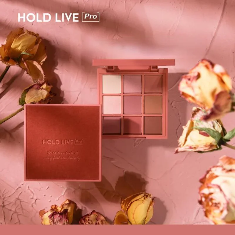 

HOLD LIVE 9-Color Eyeshadow Palette Red Velvet Eye Shadow Pearlescent Matte Shimmer Long-lasting Waterproof Makeup Cosemtics