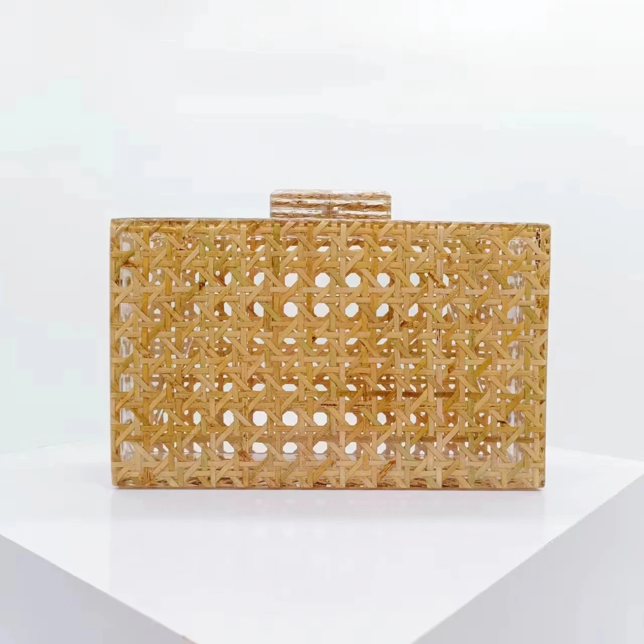 Women Rattan Weaving Acrylic Box Bag Evening Clutch Wedding Party Purses Summer Wicker Raffia Handbags Designer Quality
Women Rattan Weaving Acrylic Box Bag Evening Clutch Wedding Party Purses Summer Wicker Raffia Handbags Designer Quality