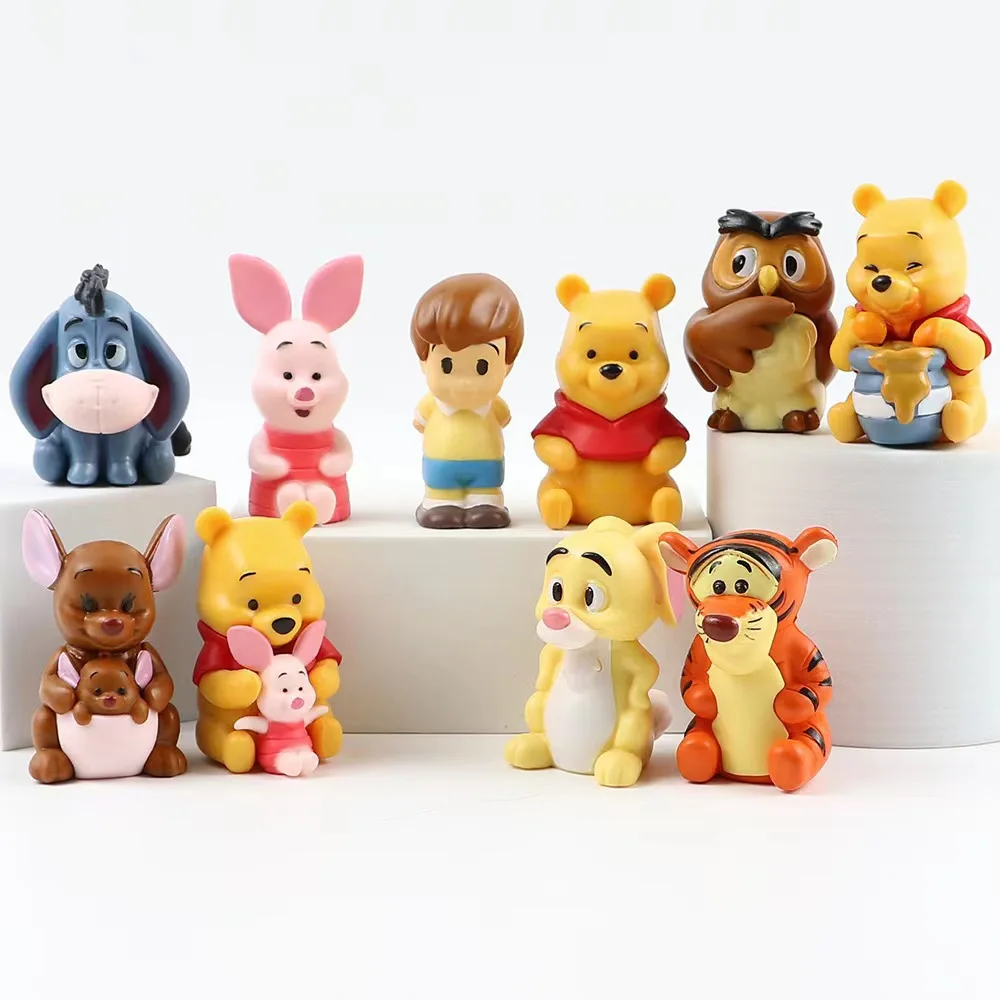 

Disney Toys Cartoon Anime Action Figures Winnie The Pooh Tigger Eeyore Owl Piglet Cake Decor Model Kawaii Children Birthday Gift