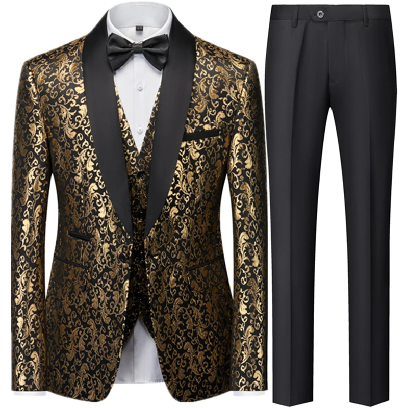 Men's New Wedding Dress 3-piece Set (Suit Coat+Tank Top+Pants) Business Fashion Slim Fit High Quality Designer Printed Suit
Men's New Wedding Dress 3-piece Set (Suit Coat+Tank Top+Pants) Business Fashion Slim Fit High Quality Designer Printed Suit