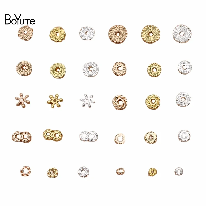 

BoYuTe (1000 Pieces/Lot) 4-6-8-9-10MM Alloy Spacer Beads Loose Beads for Jewelry Making Diy Handmade Materials Wholesale