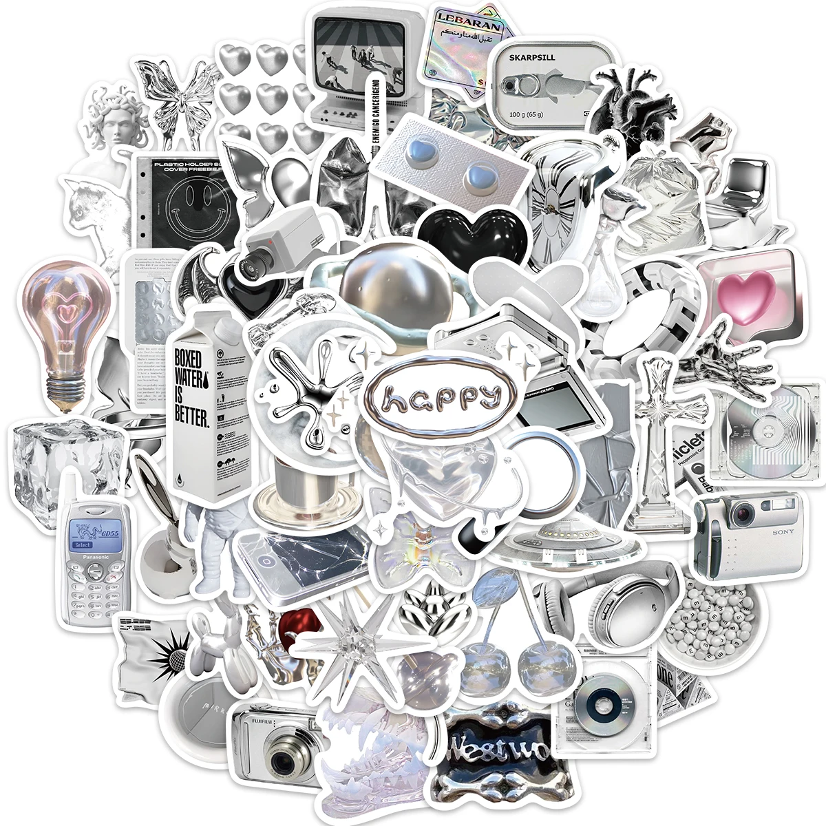10/30/66pcs INS Silver Art Graffiti Style Cool Stickers Book Skateboard Helmet Luggage Guitar Car Candy Toy Stickers Aesthetic
10/30/66pcs INS Silver Art Graffiti Style Cool Stickers Book Skateboard Helmet Luggage Guitar Car Candy Toy Stickers Aesthetic