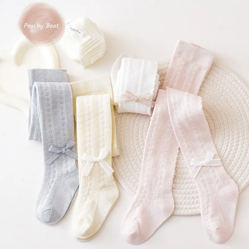 

Fashion Baby Girl Cotton Bow Leggings Infant Toddler Child Fishnets Pantyhose Soild Color Tight Summer Baby Clothes Sock 3M-7Y